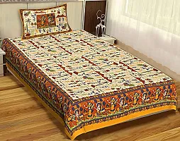 Rangun Combo of 3 Multi Color Single Bed Bedsheet Jaipuri Traditional and Ethnic Designs Bedsheet(3_1+1_Single_174)-thumb1