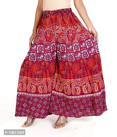 Stunning Red Cotton Printed Palazzo For Women-thumb0