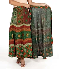 Rangun Green Color Cotton Printed Wrap Around Skirt-thumb4