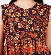 Indo-western Brown Printed Cotton Gown-thumb3