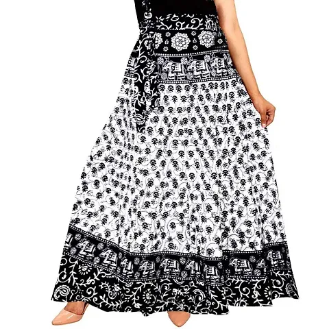 Rangun Women's Maxi Skirt (SkirtL_61_White_Free Size)