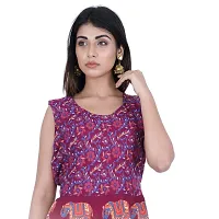 Rangun Presents Maroon Color Jaipuri Printed Long Women's Maxi one Piece Dress Free Size-thumb2