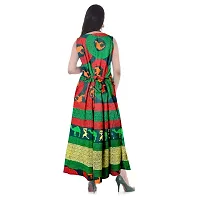 Rangun Women's Cotton Printed Maxi Dress ( Green , Free Size )-thumb1