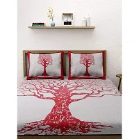 Rangun 100% Pure Cotton 120 TC Printed Double Bedsheet with 2 Pillow Cover (215 x 240 cm)-thumb1