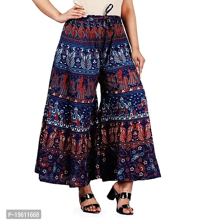 Stunning Multicoloured Cotton Printed Palazzo For Women-thumb0