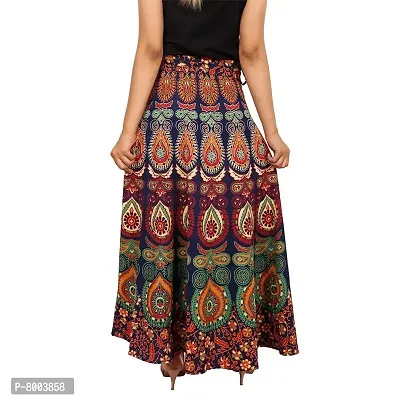 Rangun Printed Cotton Wrap Around Skirt For Women's-thumb2