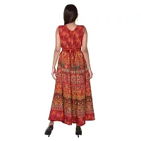 Rangun Cotton Women's Cotton Jaipuri Printed Maxi Long Dress (Free Size MultiColor)-thumb3