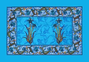 Rangun Turquoise Color Pure Cotton Jaipuri Traditional Double Bedsheet with 2 Pillow Cover(106_Turquoise_89)-thumb3