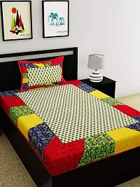 Comfortable Multicoloured Cotton Printed Single 2 Bedsheet + 2 Pillowcover Combo-thumb1