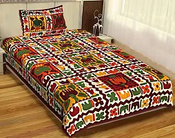 Comfortable Multicoloured Cotton Printed Single 2 Bedsheet + 2 Pillowcover Combo-thumb1