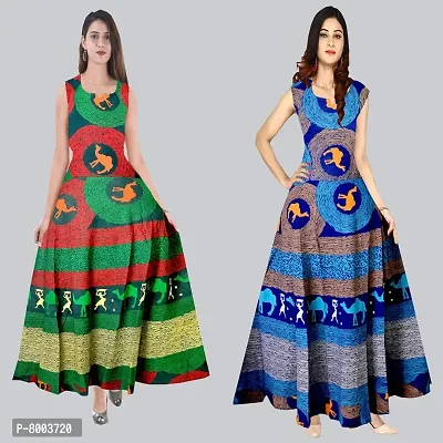 Ranugn 100% Cotton Jaipuri Traditional 2 Dress Combo (UCDS2_101)-thumb0