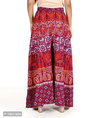 Stunning Red Cotton Printed Palazzo For Women-thumb5