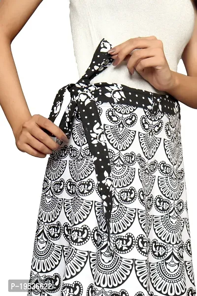 Rangun Black  Color Cotton Printed Wrap Around Skirt-thumb5