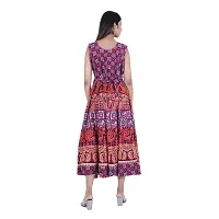 Indo-western Red Printed Cotton Gown-thumb1