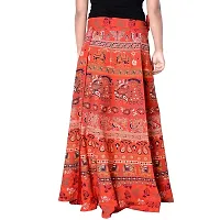 Rangun Presenting Woman's Cotton Printed Red Color Casual Skirt (A-line :: Free Size)-thumb2