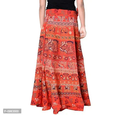 Rangun Presenting Woman's Cotton Printed Red Color Casual Skirt (A-line :: Free Size)-thumb3