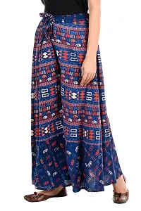 Stunning Blue Cotton Printed Palazzo For Women-thumb2