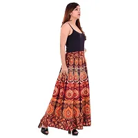 Rangun Maroon Color Cotton Printed Wrap Around Skirt-thumb1