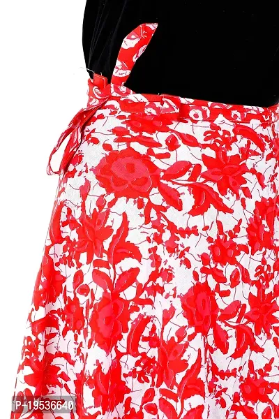 Rangun Pink Color Cotton Printed Wrap Around Skirt-thumb4