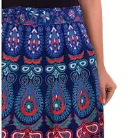 Rangun Women's Printed Cotton Wrap Around Skirt (Blue, Free Size)-thumb3