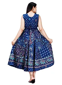 Rangun Women's Fit and Flare Maxi Dress (Blue, Free Size)-thumb1