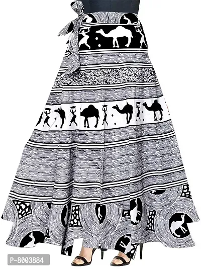 Rangun Women Maxi Skirt (WA_1003_BW_Black_Free Size)-thumb0