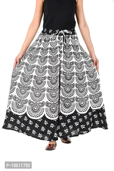 Stunning Black Cotton Printed Palazzo For Women-thumb0