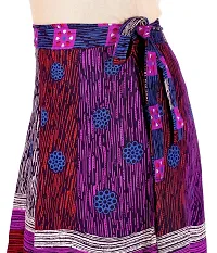 Rangun Purple Color Cotton Printed Wrap Around Skirt-thumb3