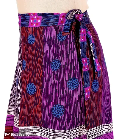 Rangun Purple Color Cotton Printed Wrap Around Skirt-thumb4