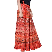 Rangun Presenting Woman's Cotton Printed Red Color Casual Skirt (A-line :: Free Size)-thumb1