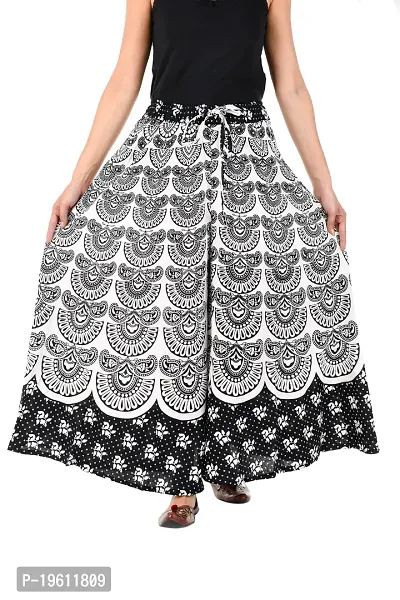 Stunning Black Cotton Printed Palazzo For Women-thumb0