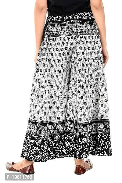 Stunning Black Cotton Printed Palazzo For Women-thumb2