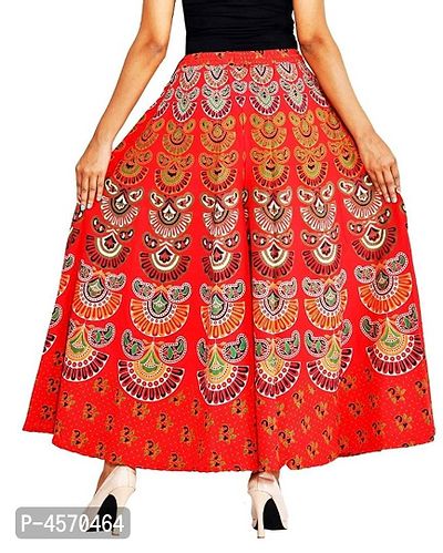Elegant Red Cotton Printed Palazzo For Women-thumb0