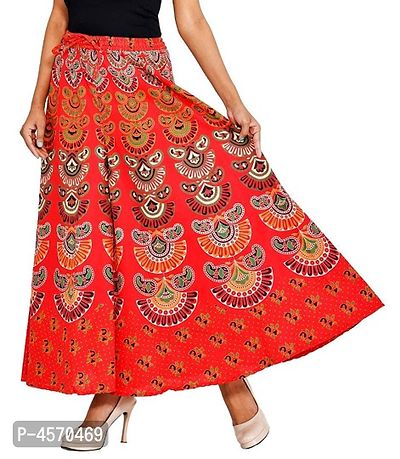 Elegant Red Cotton Printed Palazzo For Women