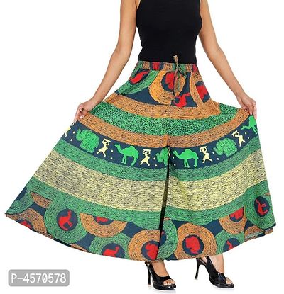 Elegant Multicoloured Cotton Printed Palazzo For Women