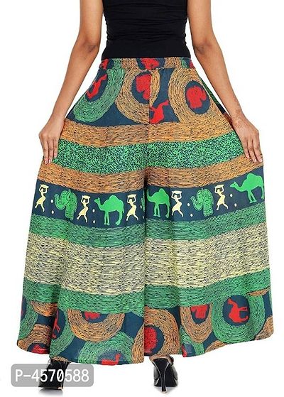 Elegant Multicoloured Cotton Printed Palazzo For Women