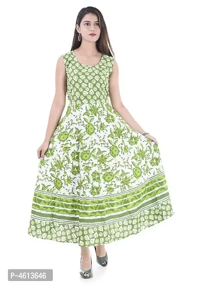 Women's Cotton Jaipuri Printed Long Gown-thumb0