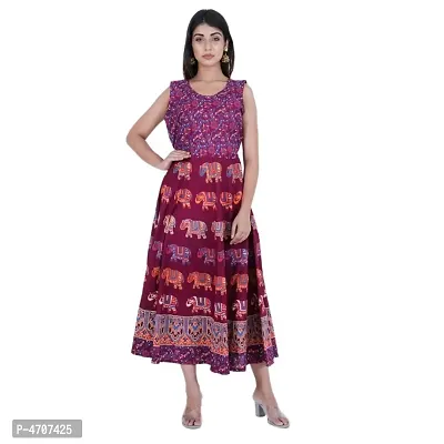 Women Cotton Printed Ethnic Gown