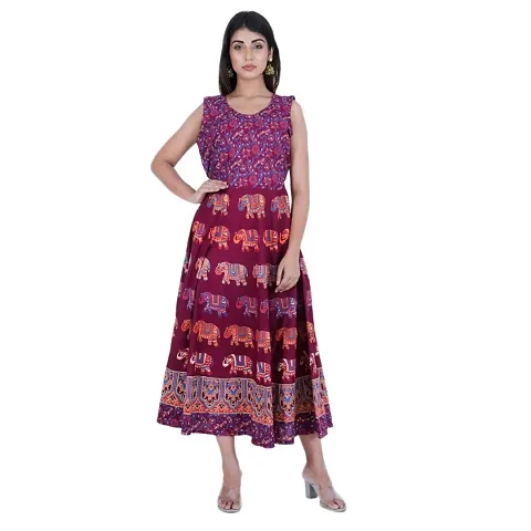 Festive Wear Cotton Printed Gown