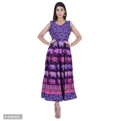 Women Cotton Printed Ethnic Gown