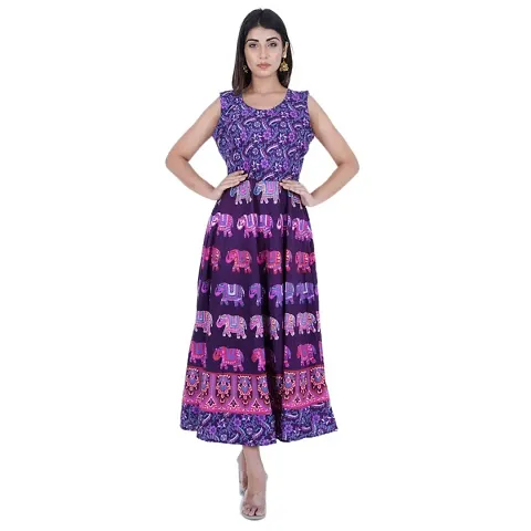Festive Wear Cotton Printed Gown
