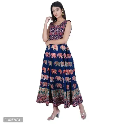 Women Cotton Printed Ethnic Gown