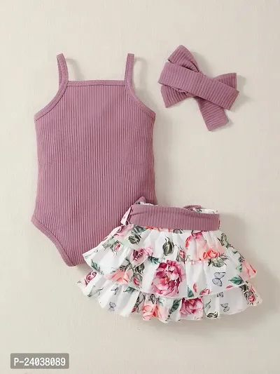Fabulous Cotton Blend Top With Bottom Set For Girls