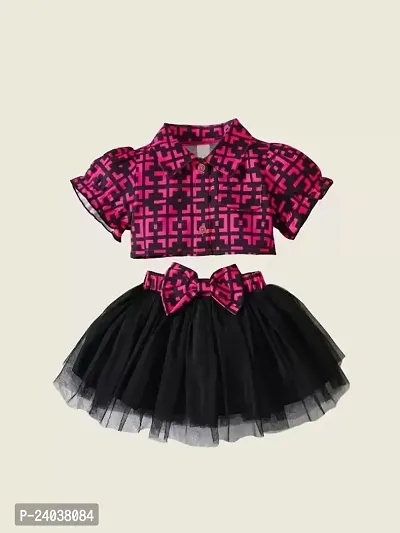 Fabulous Cotton Blend Top With Bottom Set For Girls