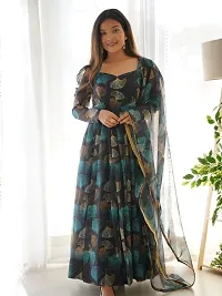 Classic Georgette Printed Gown with Dupatta for Women-thumb3