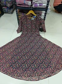 Classic Georgette Printed Gown with Dupatta for Women-thumb1