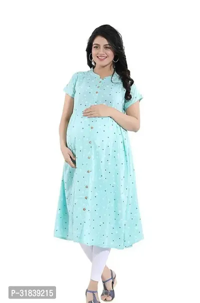 Rayon Star Print Breast Feeding Maternity Kurta for Women-thumb0