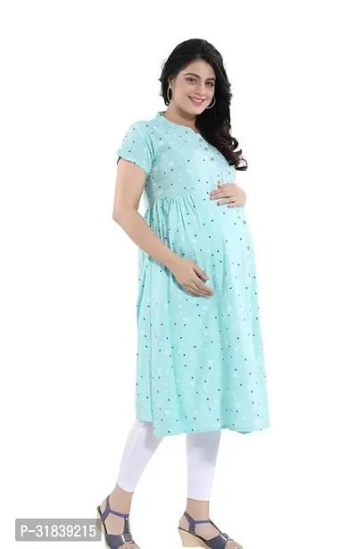 Rayon Star Print Breast Feeding Maternity Kurta for Women-thumb2