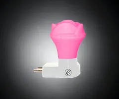 IMPERIAL TECHNOCART Small Rose Type 2 Pin Night Lamp 0.5 Watt Plug  Play Bulb for Bedroom, Living Room, Zero Watt Light Direct Socket Night Lamp (Pink- Pack of 4)-thumb1