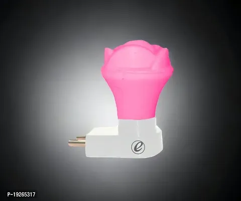 IMPERIAL TECHNOCART Small Rose Type 2 Pin Night Lamp 0.5 Watt Plug  Play Bulb for Bedroom, Living Room, Zero Watt Light Direct Socket Night Lamp (Pink- Pack of 4)-thumb2